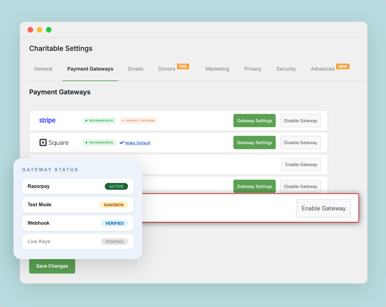 Enable Razorpay