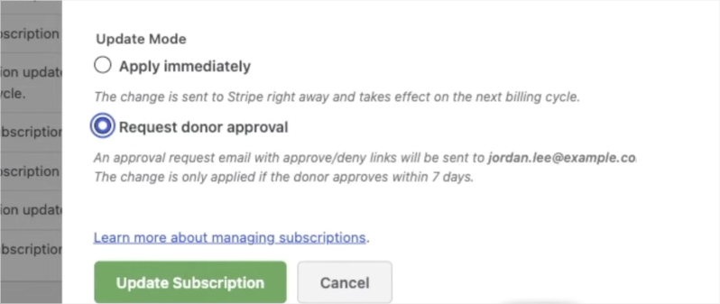 request donor approval | Charitable request donor approval