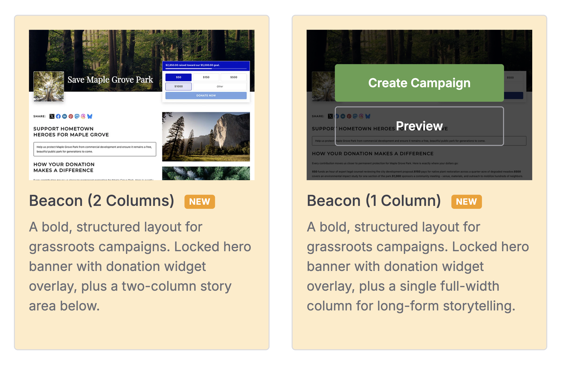 Beacon templates