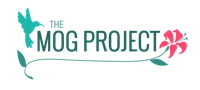 mog-logo-200w | Charitable Logo for The Mog Project featuring a teal cat silhouette leaping over a curved line, with a pink flower accent on the right.