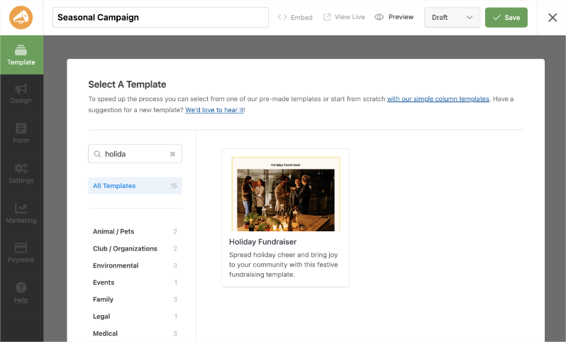 Seasonal campaign template | Charitable Seasonal campaign template