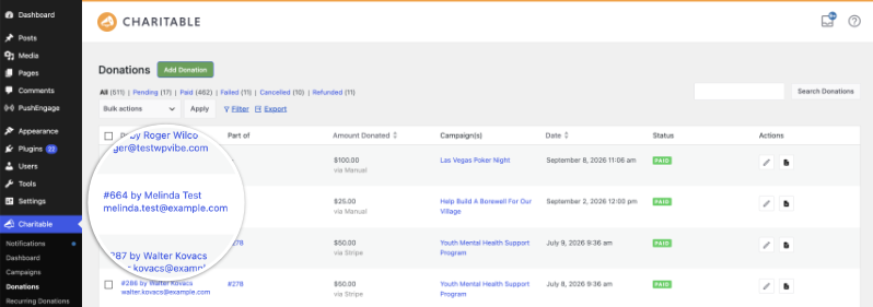 add donation record with ai