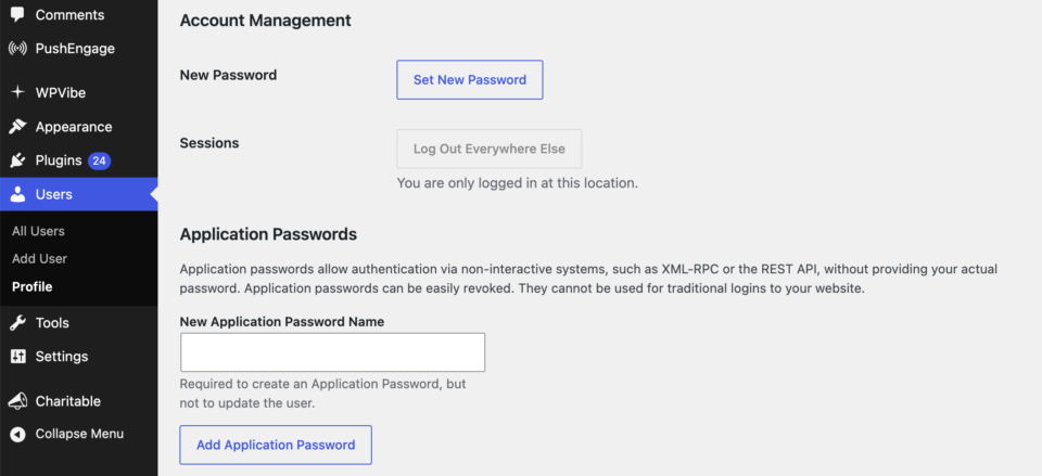 application password