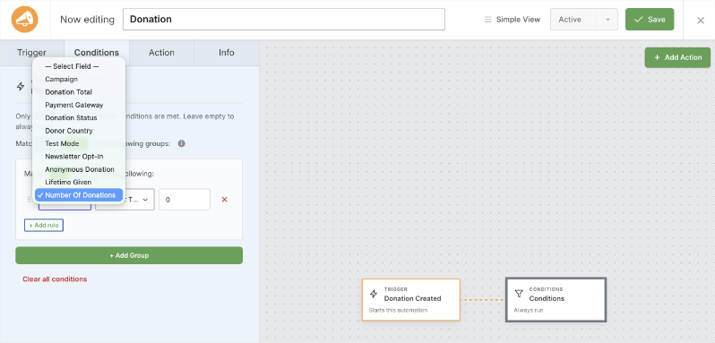 conditions in automation | Charitable conditions in automation