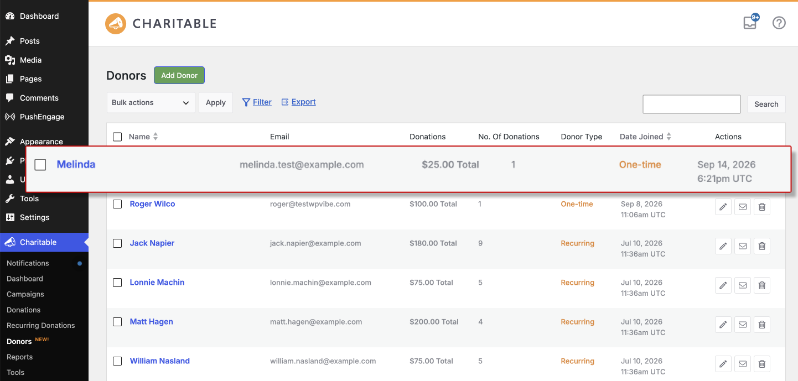 donor record created with ai
