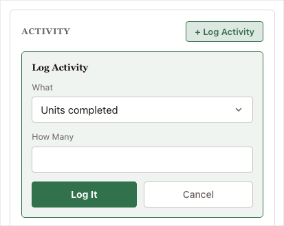 08-log-activity-form-cropped | Charitable The inline Log Activity form open on a fundraiser page