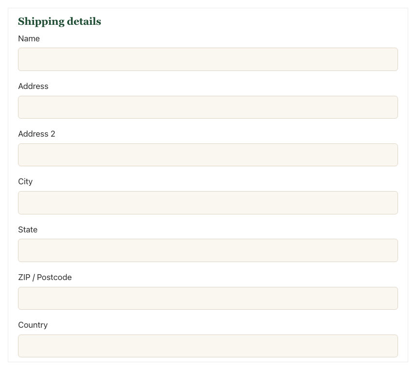 The shipping address fields appearing on a donation form after a physical reward is unlocked