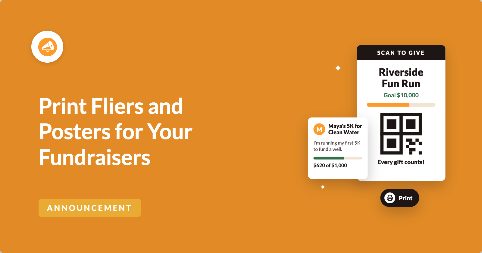 Print Fliers and Posters for Your Peer-to-Peer Fundraisers, Straight From the Browser