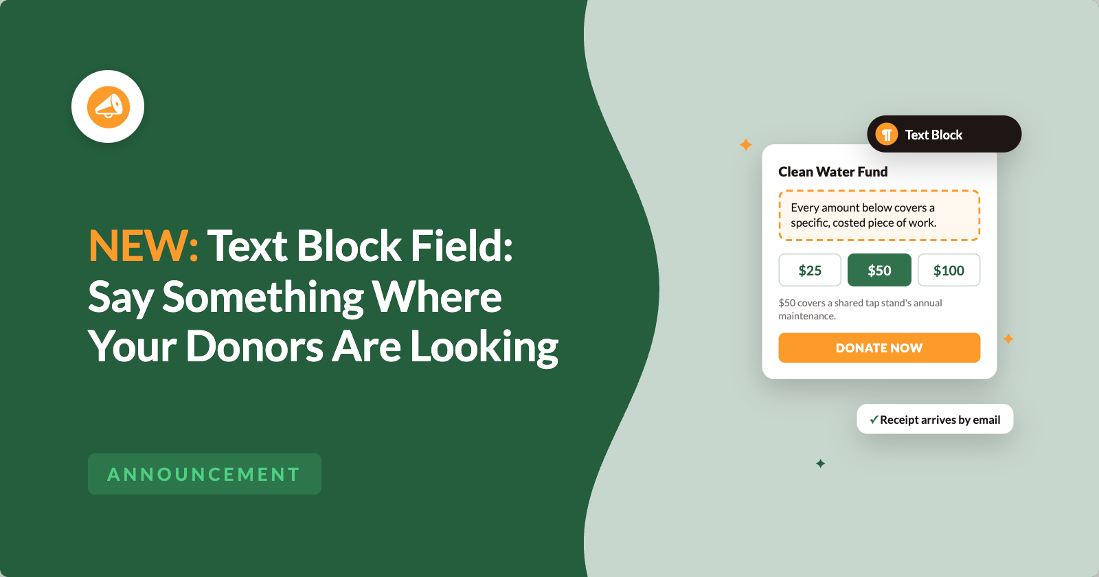 Introducing the Text Block Field: Say Something Where Your Donors Are Actually Looking | Charitable Introducing the Text Block Field: Say Something Where Your Donors Are Actually Looking