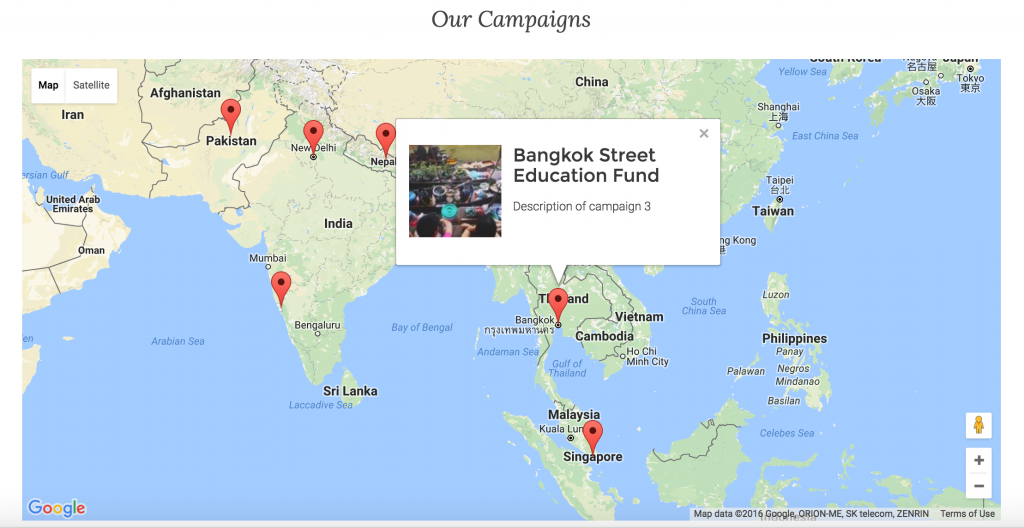 Fundraising Campaigns Map